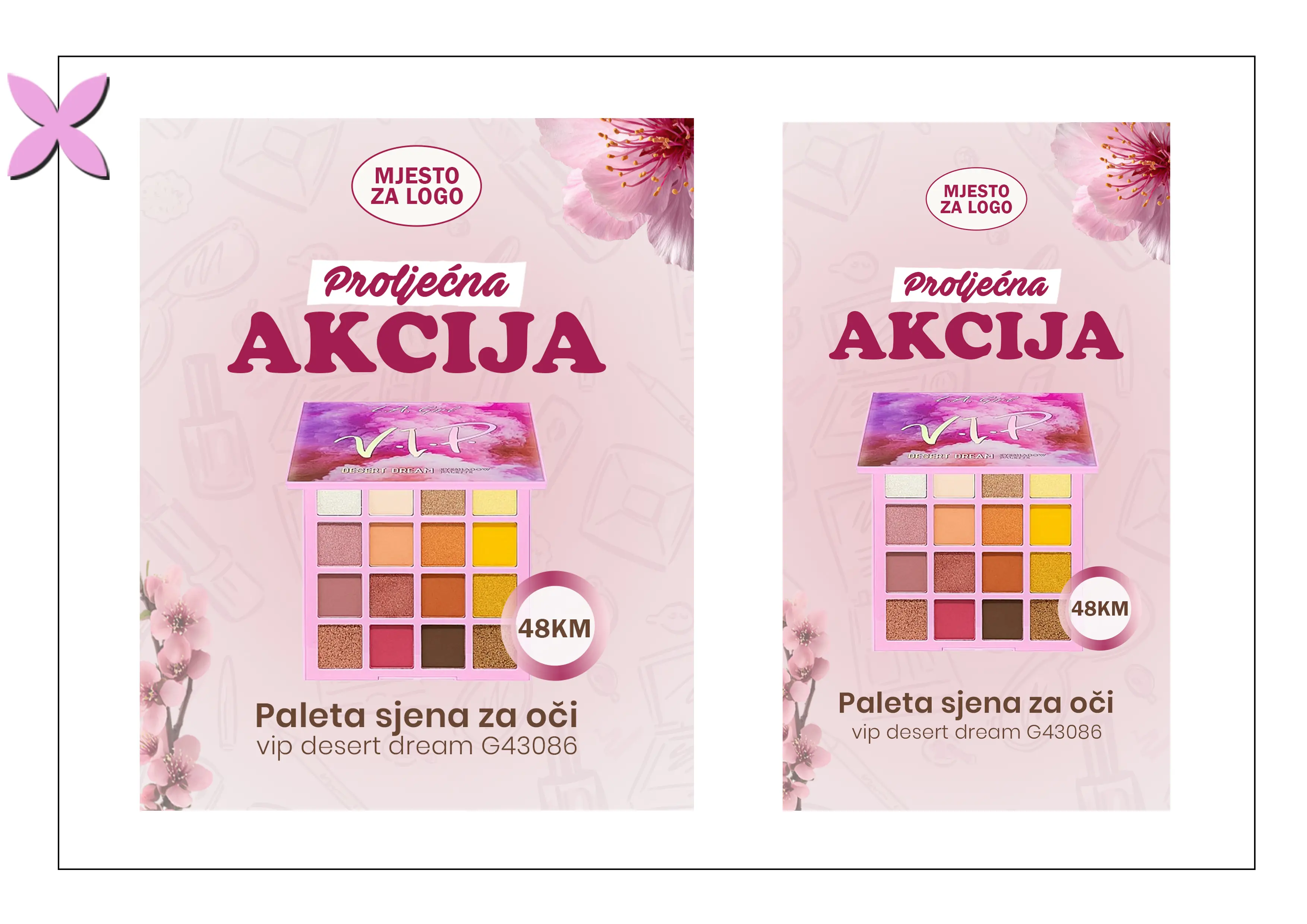 Proljetna akcija za beauty proizvod kampanjski prikaz